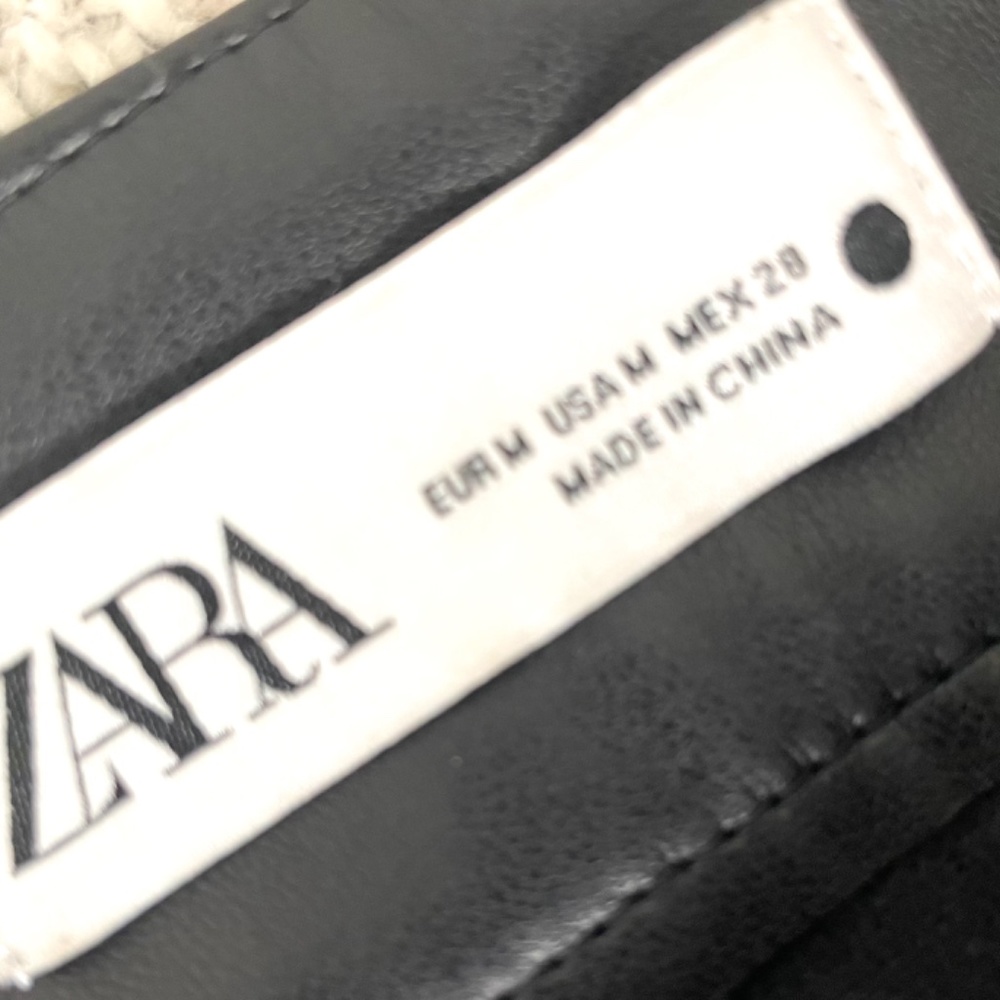 ZARA Black Faux Leather Moto Mini Skirt with Zippers Size M NWOT - Picture 5 of 5